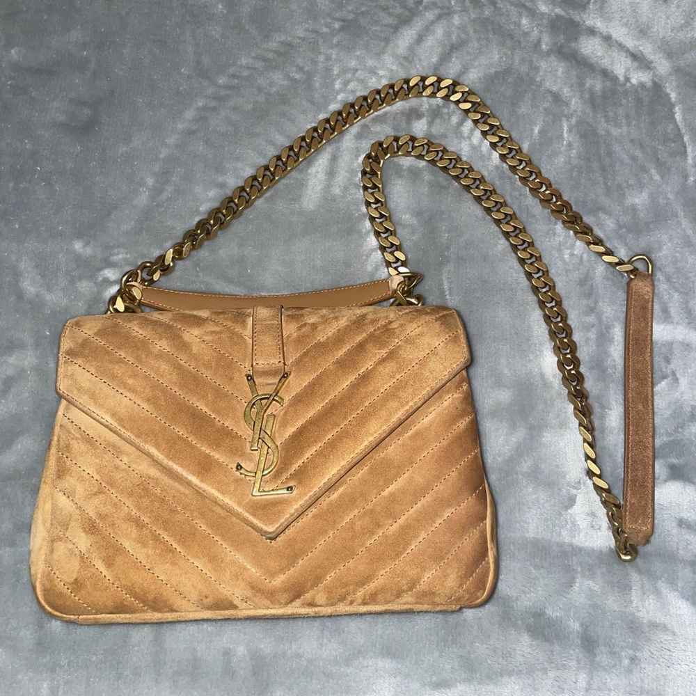 YSL CAMEL SUEDE BAG